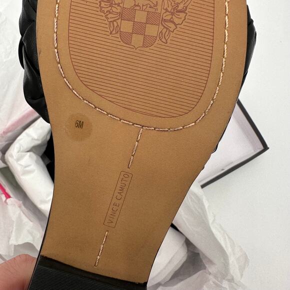 VINCE CAMUTO New in Box Antonni Black Leather Slide Sandal //  6 - Picture 13 of 13